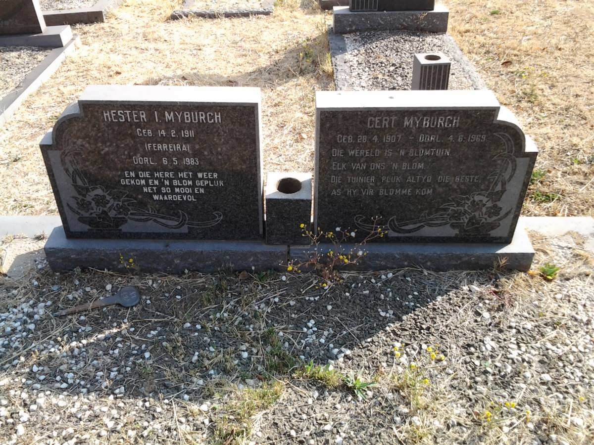 MYBURGH Gert 1907-1969 &amp; Hester I. FERREIRA 1911-1983
