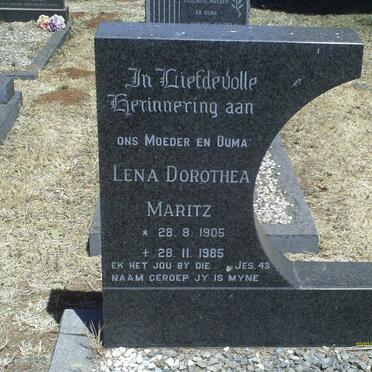 MARITZ Ernest Henry 1907-1973 &amp; Lena Dorothea 1905-1985