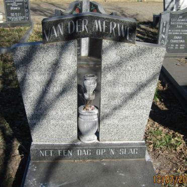 MERWE Joseph, van der 1926-1992 &amp; Johanna Wilhelmina Petronella 1927-