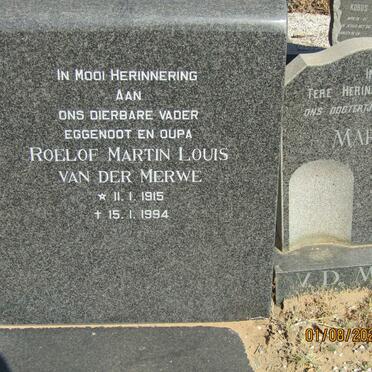 MERWE Roelof Martin Louis, van der 1915-1994 :: V.D. MERWE Marie