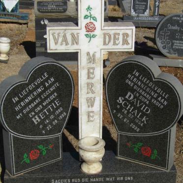 MERWE David Schalk, van der 1954-2020 &amp; Hettie 1960-1999