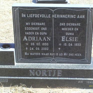NORTJE Adriaan 1930-2002 &amp; Elsie 1933-