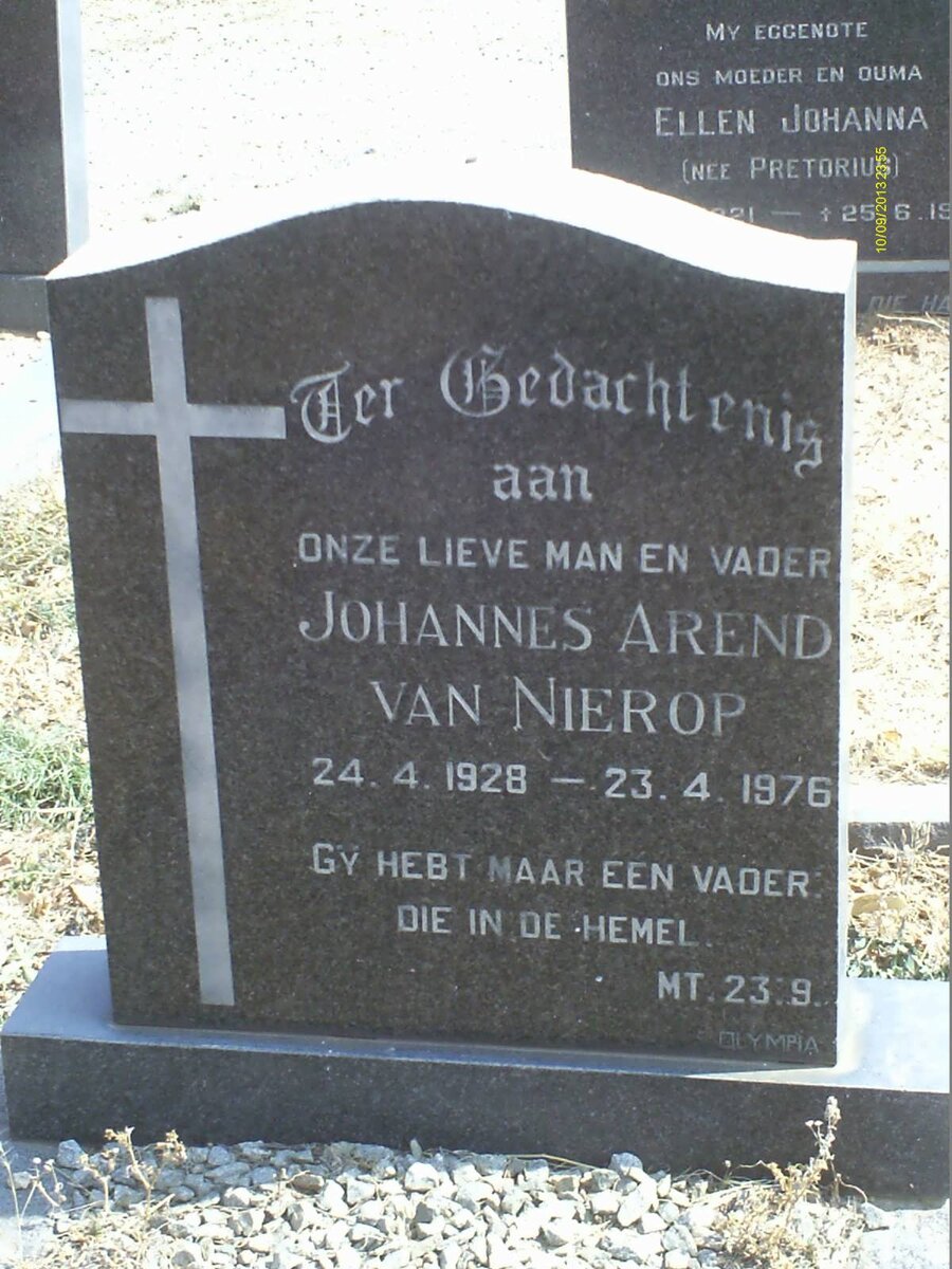 NIEROP Johannes Arend, van 1928-1976