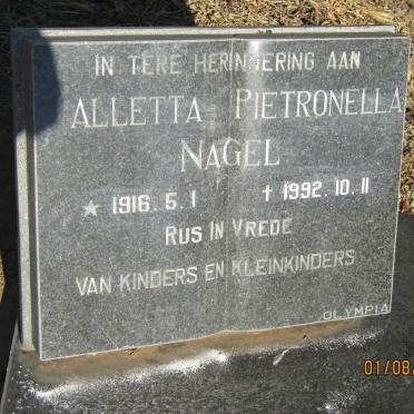 NAGEL Alletta Pietronella 1916-1992