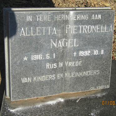 NAGEL Alletta Pietronella 1916-1992
