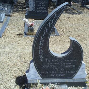 NIEKERK Susanna Elizabeth, van 1919-1985