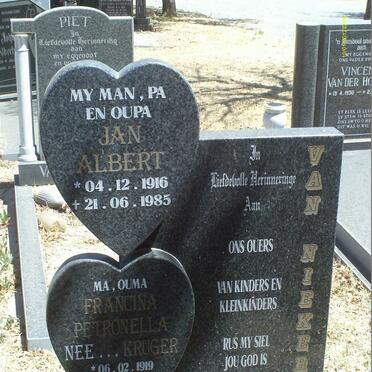 NIEKERK Jan Albert, van 1916-1985 &amp; Francina Petronella KRUGER 1919-1999