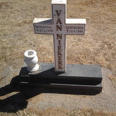 NIEKERK Susanna Gertruida, van 1959-1996