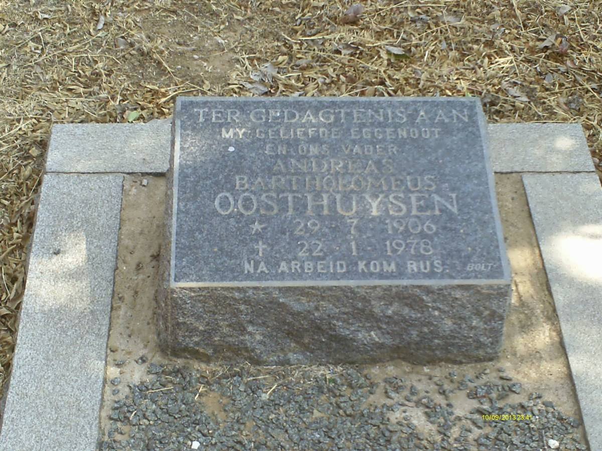 OOSTHUYSEN Andreas Bartholomeus 1906-1978