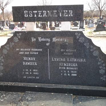 OSTERMEYER Henry Bawden 1931-1982 &amp; Levina Cathrina Hendrika NIENABER 1929-2009
