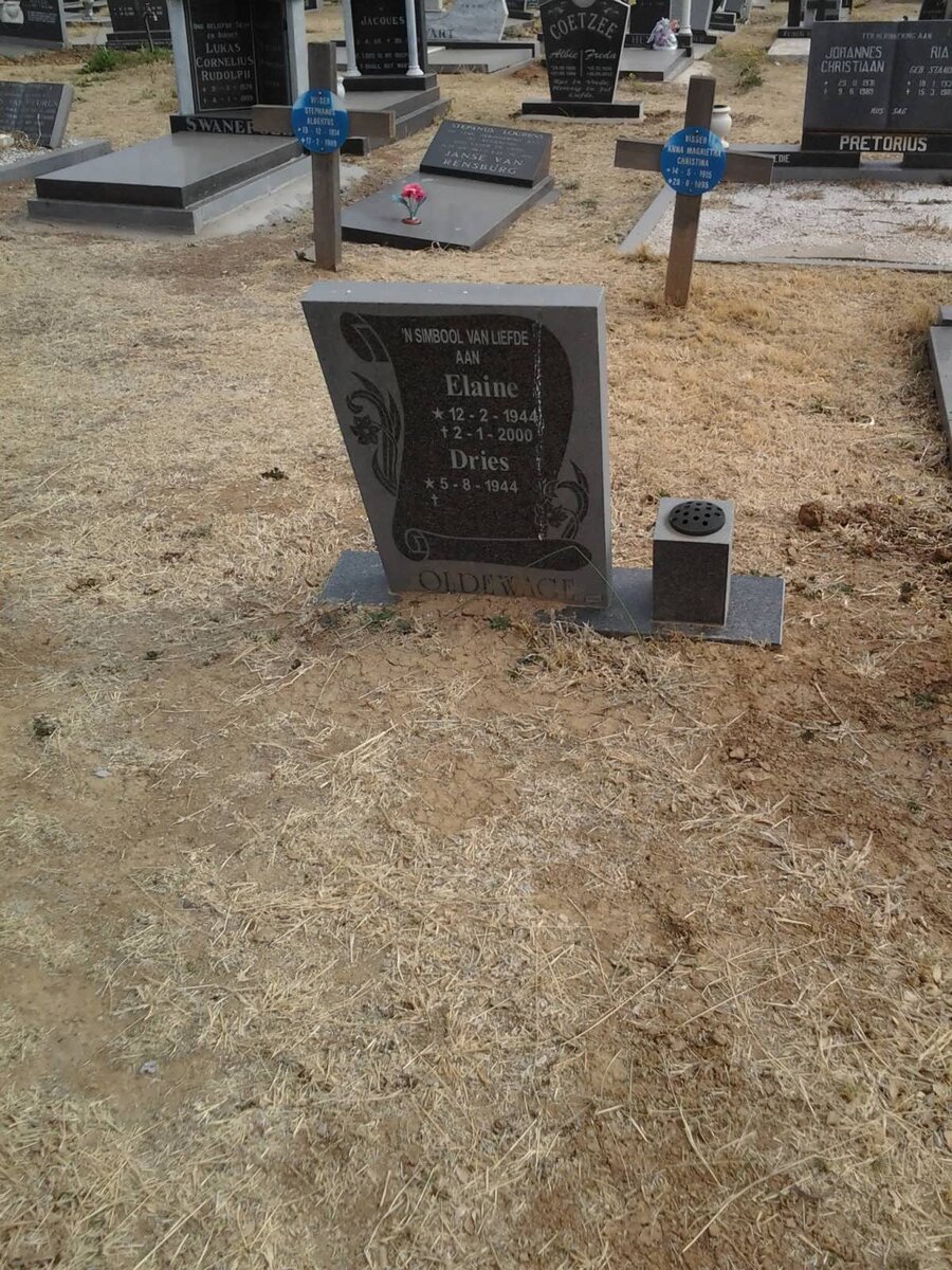 OLDEWAGE Dries 1944- &amp; Elaine 1944-2000