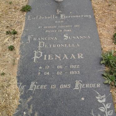 PIENAAR Francina Susanna Petronella 1922-1993