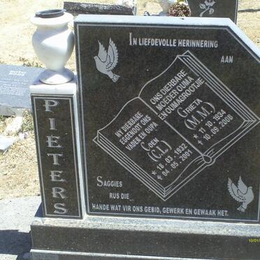 PIETERS C.L. 1932-2001 &amp; M.M. 1934-2006