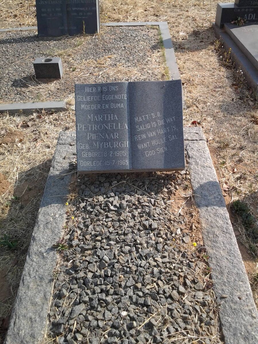 PIENAAR Martha Petronella nee MYBURGH 1905-1960