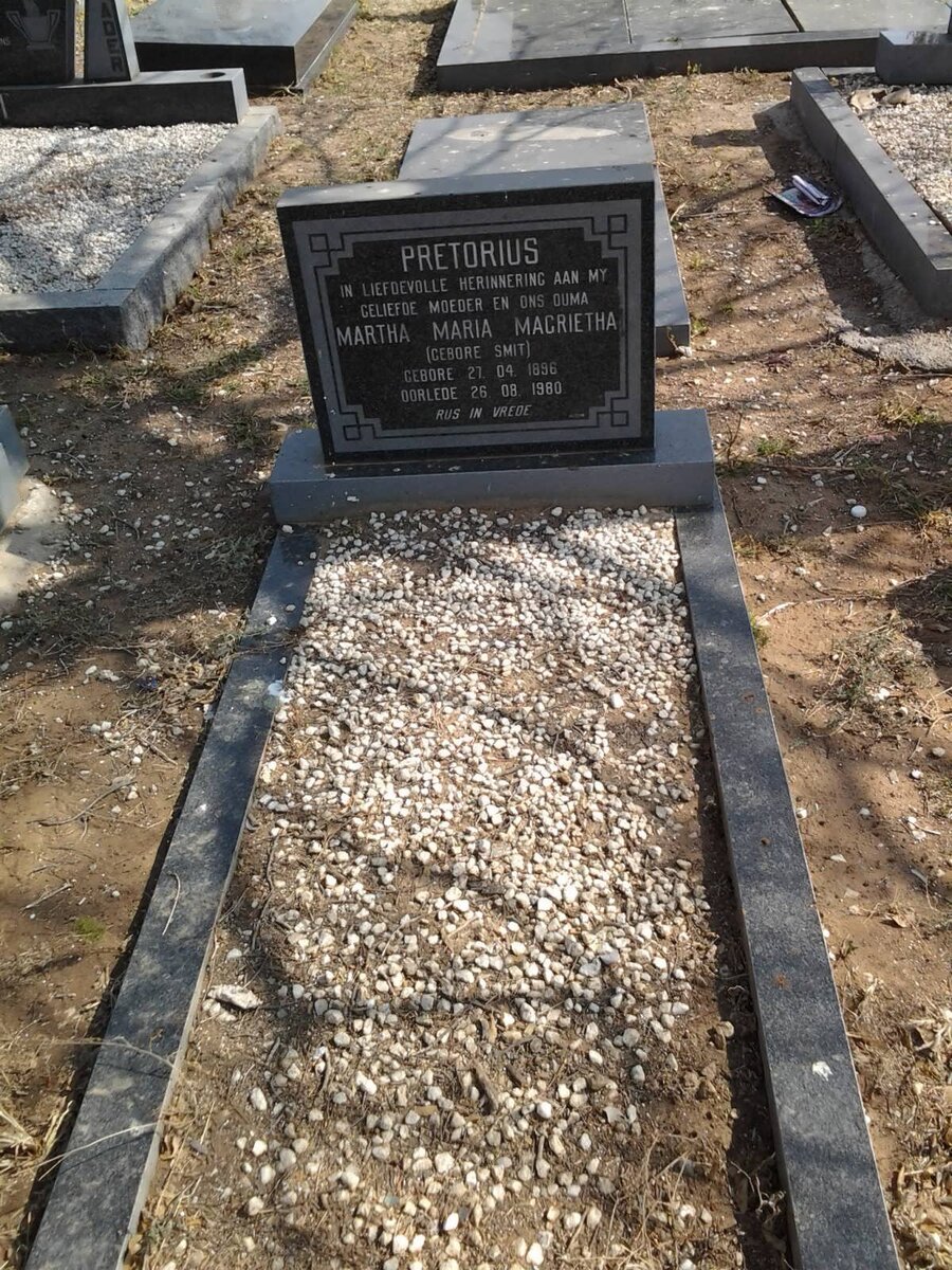 PRETORIUS Martha Maria Magrietha nee SMIT 1896-1980