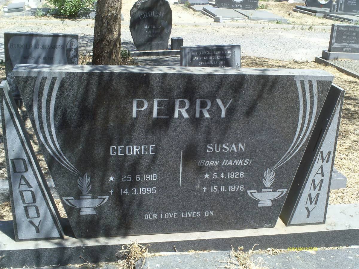 PERRY George 1918-1995 &amp; Susan BANKS 1926-1976