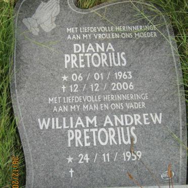 PRETORIUS William Andrew 1959- &amp; Diana 1963-2006