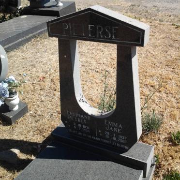 PIETERSE Ferdinand Petrus 1931-1994 &amp; Emma Jane 1937-2000