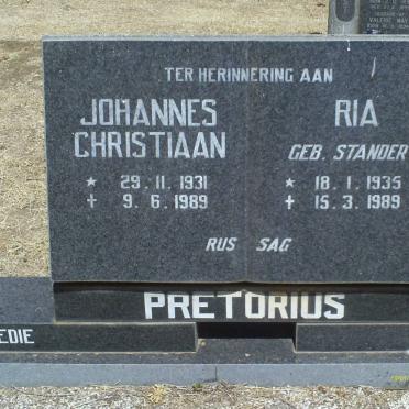 PRETORIUS Johannes Christiaan 1931-1989 &amp; Ria STANDER 1935-1989