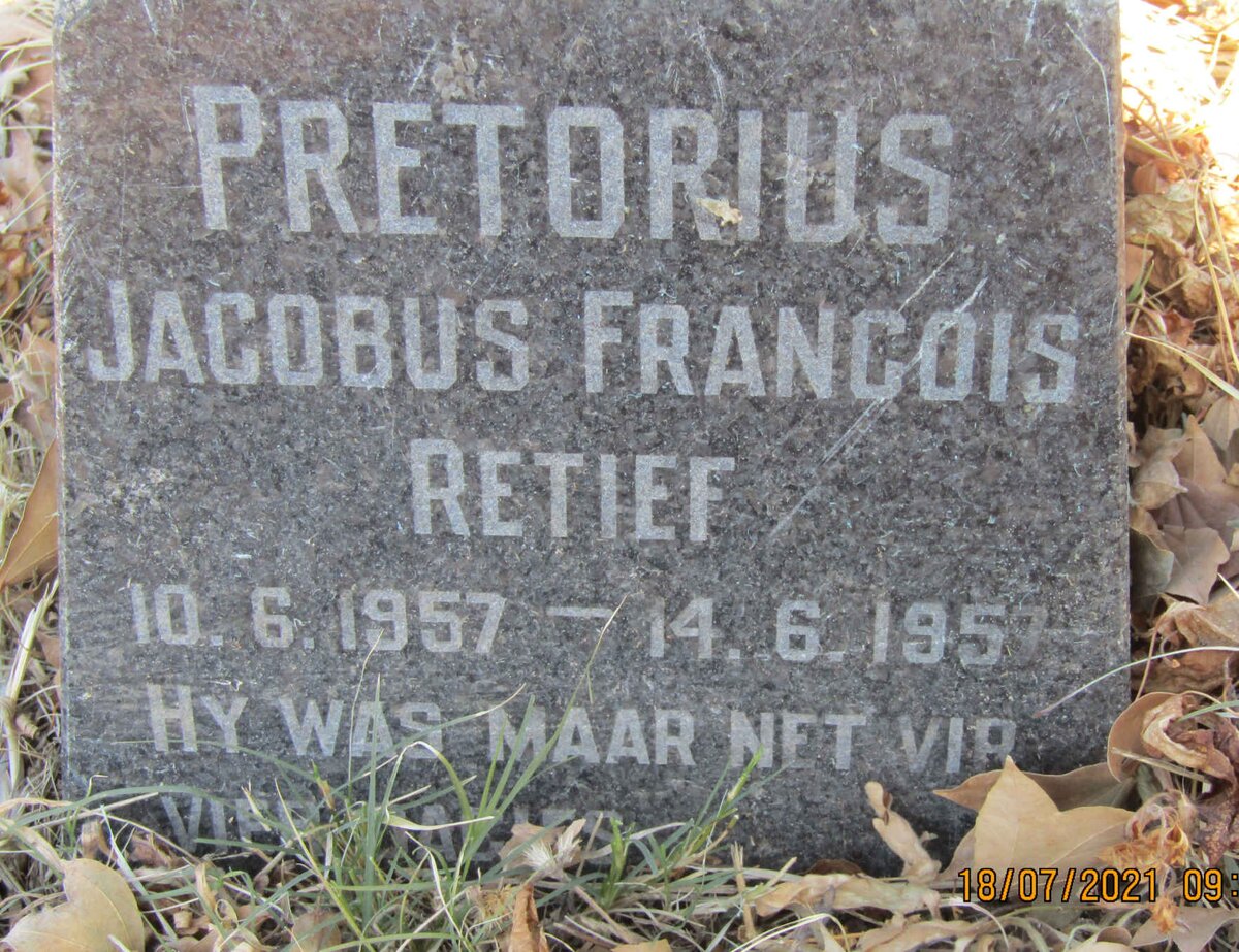 PRETORIUS Jacobus Francois Retief 1957-1957