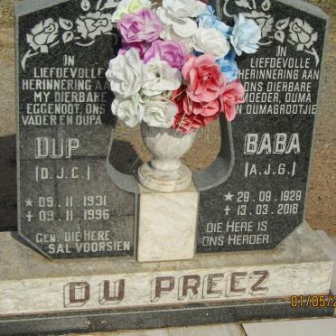 PREEZ D.J.C., du 1931-1996 en A.J.G. 1929-2018