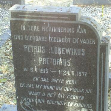 PRETORIUS Petrus Lodewikus 1919-1972