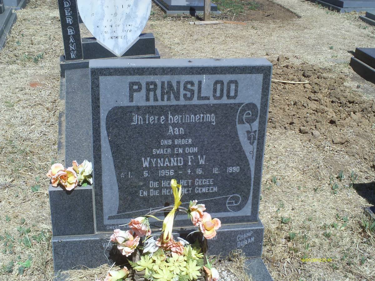 PRINSLOO Wynand F.W. 1956-1990