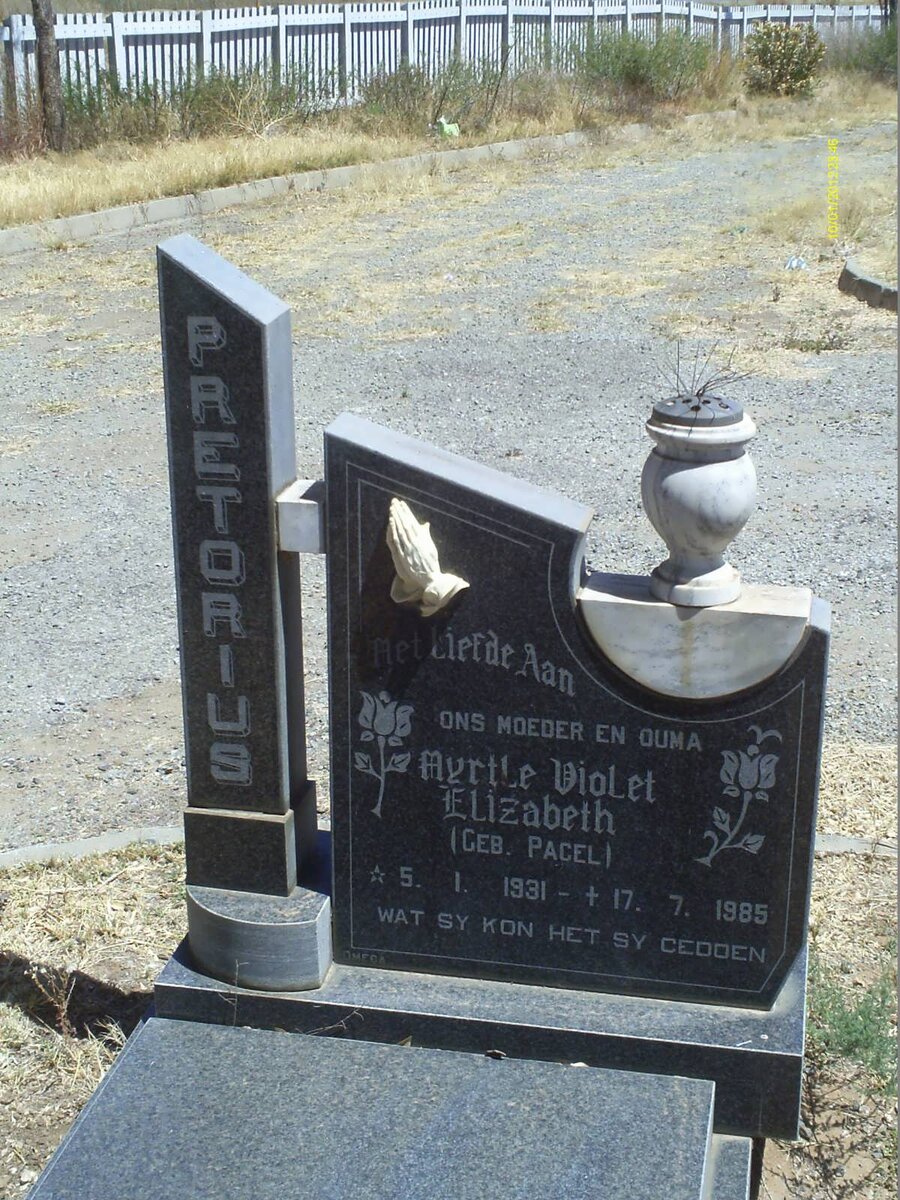 PRETORIUS Myrtle Violet Elizabeth nee PAGEL 1931-1985