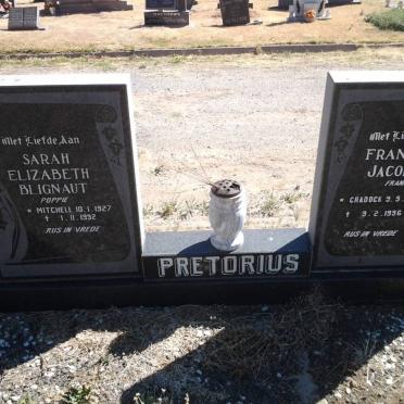 PRETORIUS Francois Jacobus 1928-1996 &amp; Sarah Elizabeth Blignaut MITCHELL 1927-1992