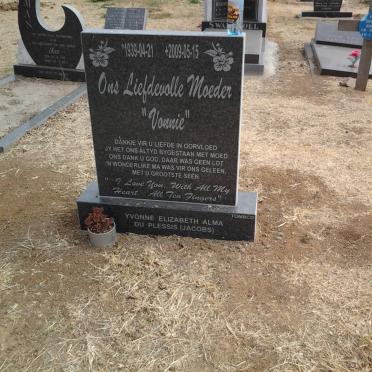 PLESSIS Yvonne Elizabeth Alma, du formerly JACOBS 1939-2009