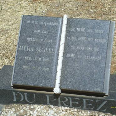 PREEZ Aletta Secillia, du 1915-1988