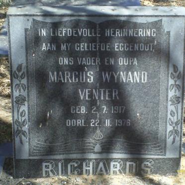 RICHARDS Marcus Wynand Venter 1917-1976