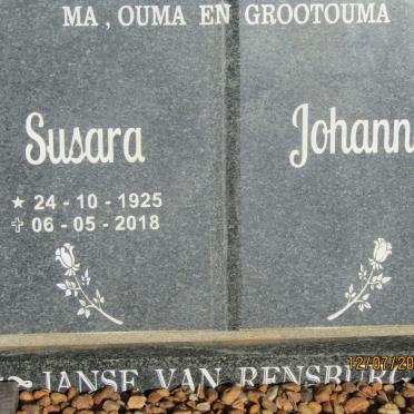 RENSBURG Susara Johanna, Janse van 1925-2018