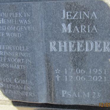 RHEEDER Jezina Maria 1951-2021