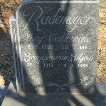 RADEMEYER Lucy Catherine 1935-1967 :: VAN BILJON Breggie 1913-1985