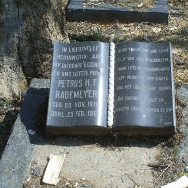 RADEMEYER Petrus H.F.  191?-1961