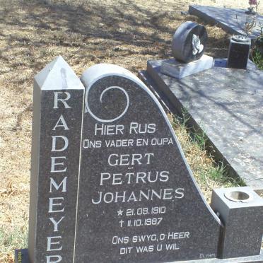 RADEMEYER Gert Petrus Johannes 1910-1987
