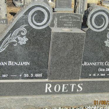 ROETS Ivan Benjamin 1917-1985 &amp; Jeanette Cornelia Hendrika DE JONGH 1914-1971