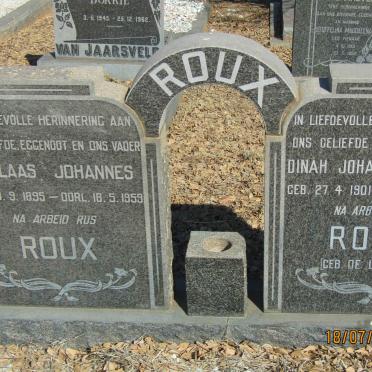 ROUX Nicolaas Johannes 1895-1959 &amp; Dinah Johanna Susara DE LA HARPE 1901-1989