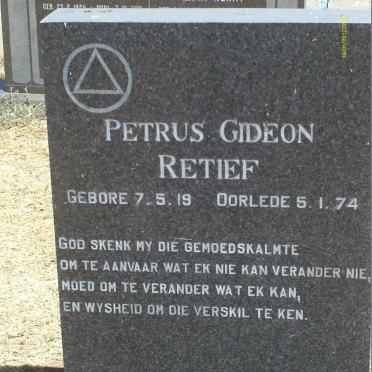 RETIEF Petrus Gideon 1919-1974