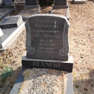 REYNEKE John Christopher 1920-1965