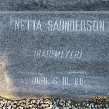 SAUNDERSON Netta nee RADEMEYER -1968