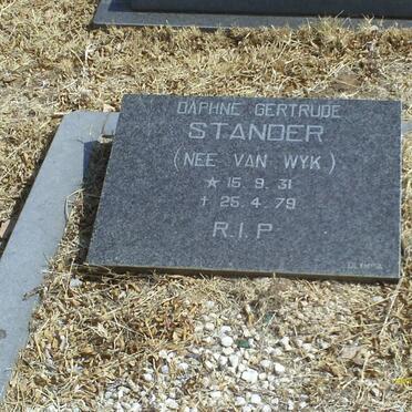 STANDER Daphne Gertrude nee VAN WYK 1931-1979