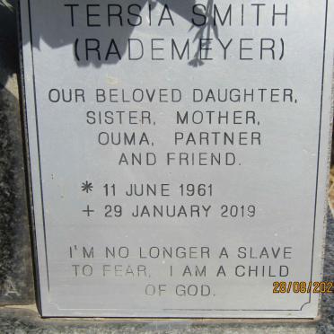 SMITH Tersia nee RADEMEYER 1961-2019