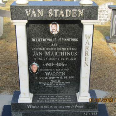 STADEN Jan Marthinus, van 1944-2001 :: VAN STADEN Warren 1969-2014