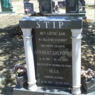 STIP Jan Hertzog Fourie 1916-2002 &amp; Olga HEERING 1921-2008