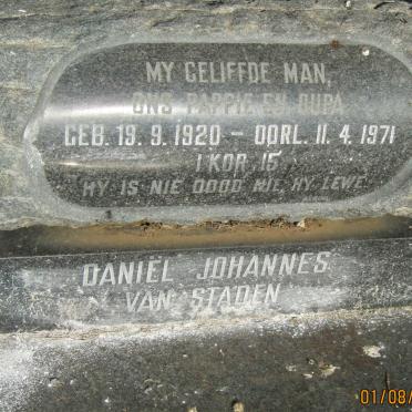 STADEN Daniel Johannes, van 1920-1971