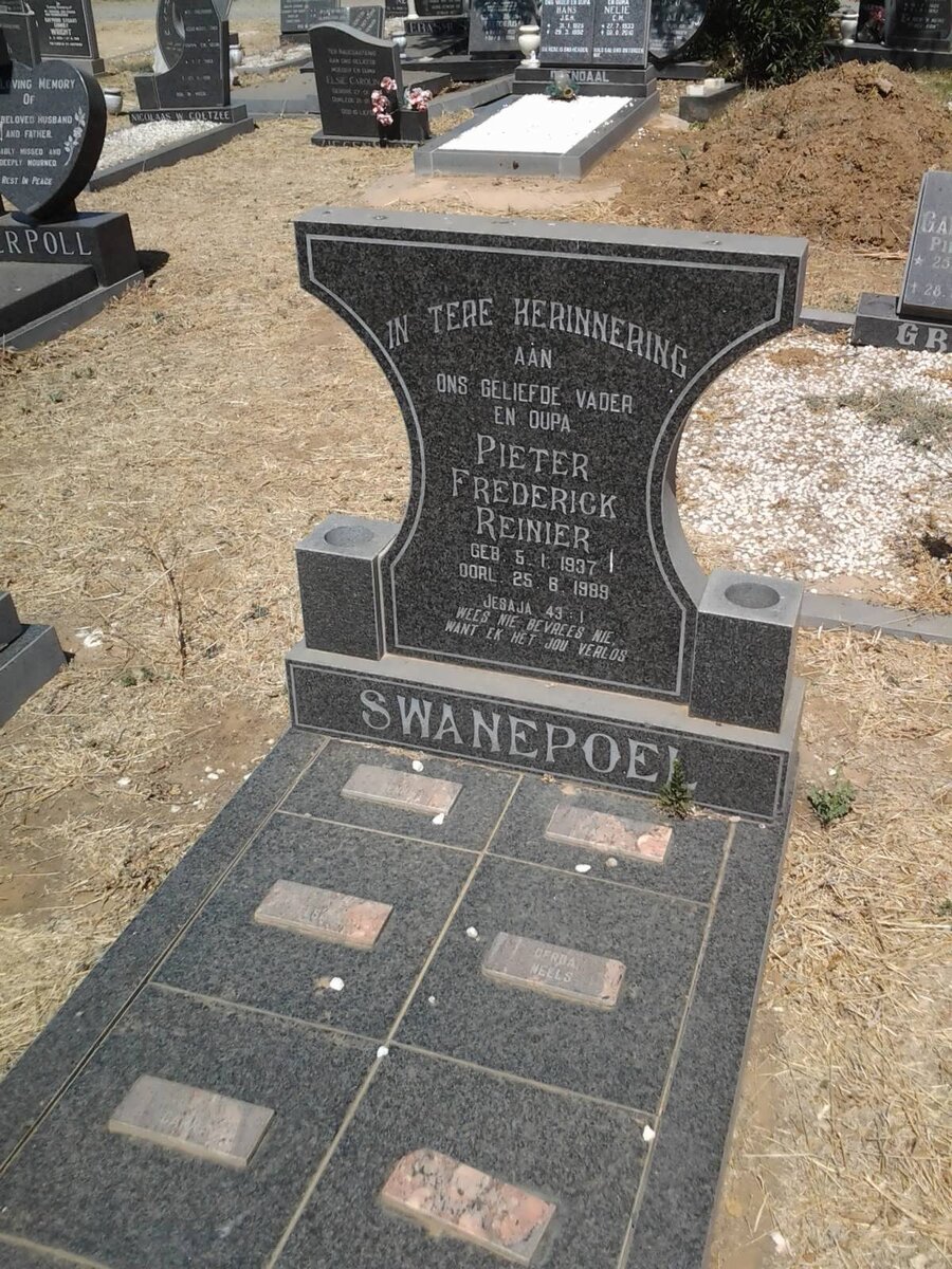 SWANEPOEL Pieter Frederick Reinier 1927-1989