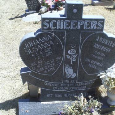 SCHEEPERS Andries Josephus 1924-2009 &amp; Johanna Susanna 1926-1998