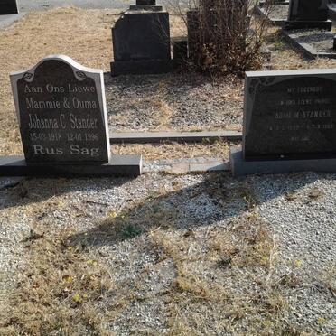 STANDER Adam. M. 1909-1969 &amp; Johanna C. 1918-1996